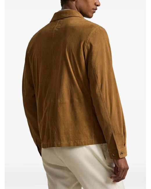 Polo Ralph Lauren Brown Buttoned Suede Jacket for men