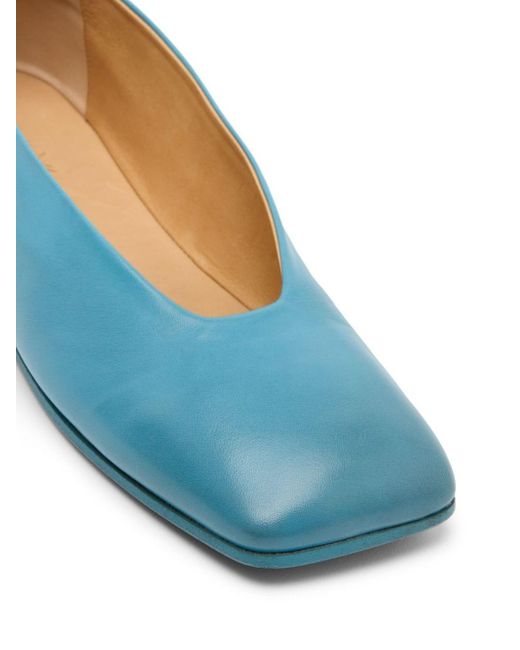 Marsèll Blue Spatolona Leather Ballerina Shoes
