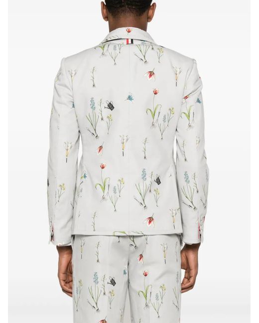 Thom Browne White Single-Breasted Blazer for men