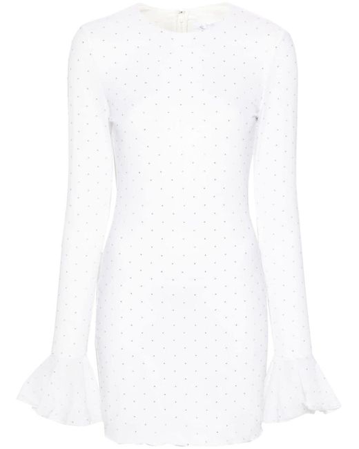 ROTATE BIRGER CHRISTENSEN Mini-jurk Verfraaid Met Kristallen in het White