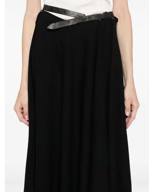 Ma+ Black Frayed A-Line Skirt