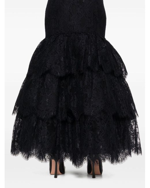 Falda con capa de encaje Moschino de color Black