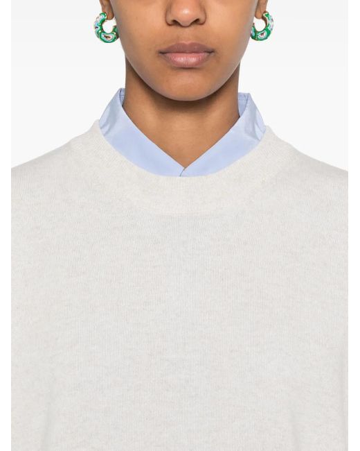 Brunello Cucinelli White Cashmere Sweater