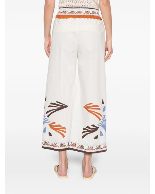 Pantalones Estampados Con Cordones Herno de color White