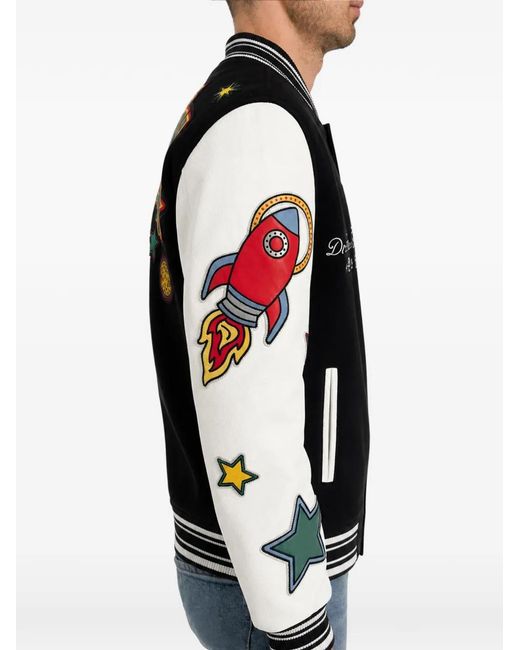 Philipp Plein Black College Bomber Plein Space for men