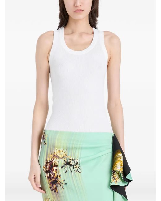 Proenza Schouler Green Cella Ruffled Printed Maxi Skirt