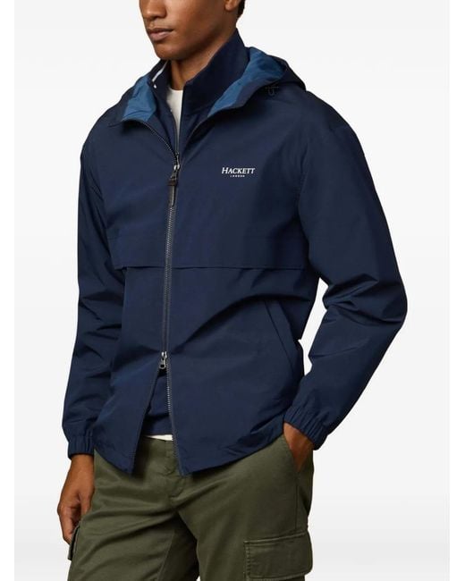 Hackett Blue Heritage Zip-Fastening Hooded for men