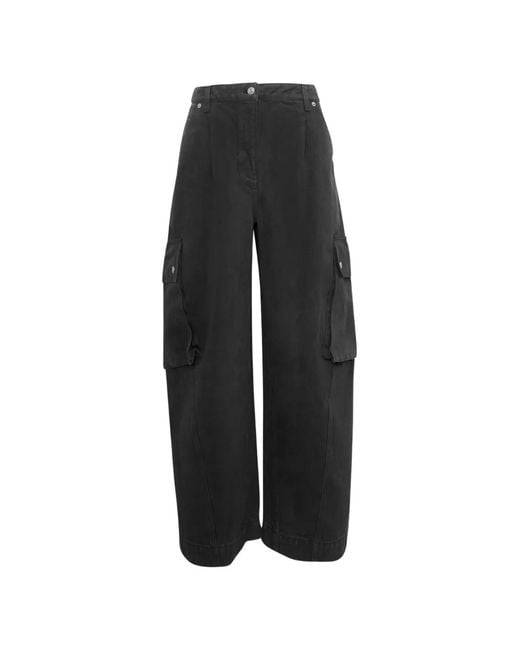 3.1 Phillip Lim Black Pleated Wide-Leg Cargo Pants