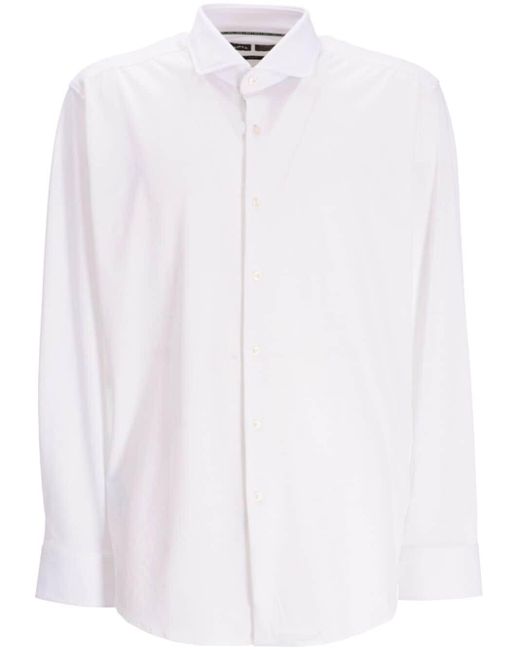 Boss White Wingtip-collar Buttoned Shirt for men