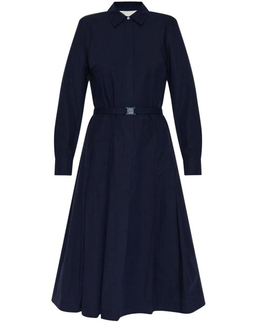 Tory Burch Blue Midi-Hemdblusenkleid Aus Popeline Aus Einer Baumwollmischung Mit Gürtel