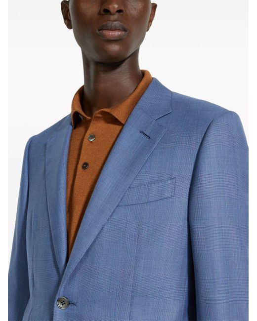 Zegna Blue Centoventimila Single-breasted Wool Suit for men