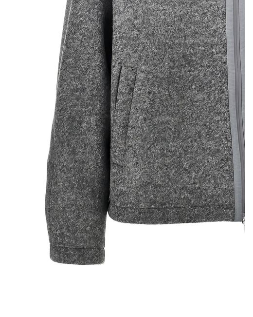 Herno Gray Hooded Zip-Up Jacket for men