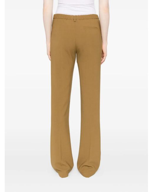 Forte_forte Natural Wool Viscose Twill Regular Waist Pants