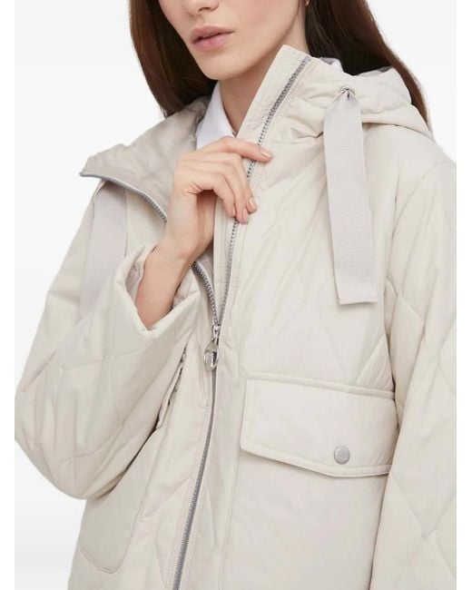 Piumino Trapuntato Con Cappuccio di Barbour in Natural