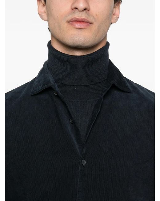 Marc O' Polo Black Buttoned Corduroy Shirt for men