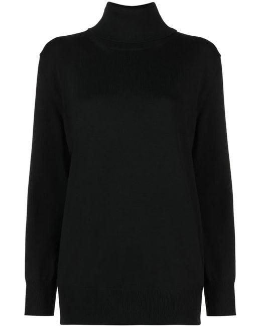 Jil Sander Black Superfine Merino Midweight High Neck Jumper Clothing