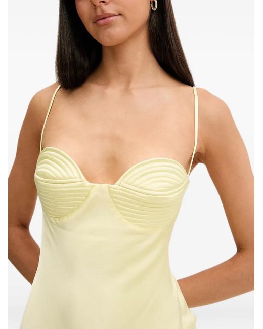 Bardot Yellow Devin Quilted-Cup Cut-Out Maxi Dress