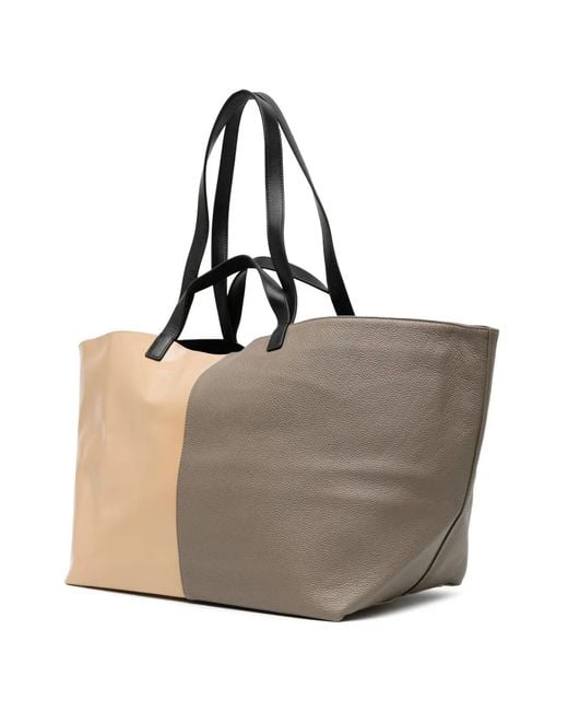 CAHU Purple Colourblock Tote Bag