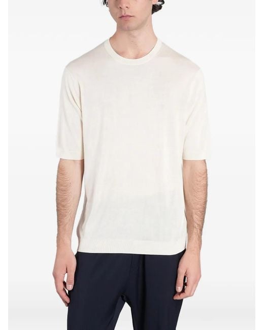 Ballantyne White T-Shirt À Col Ras Du Cou for men