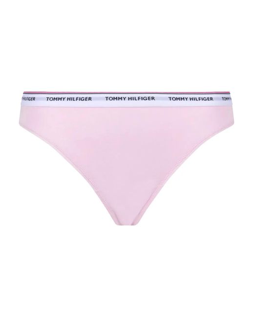 Tommy Hilfiger Red Logo-Waistband Thongs (Pack Of Three)