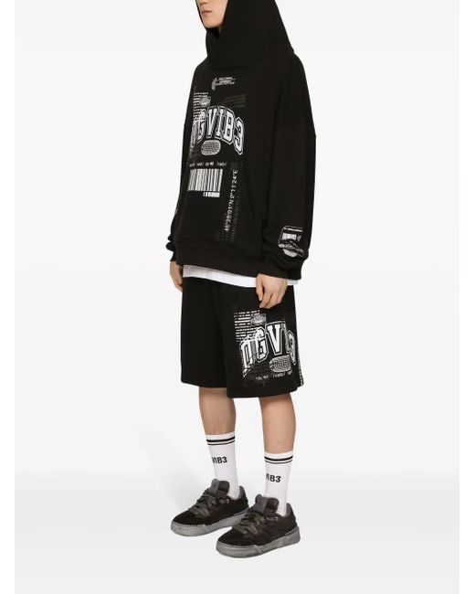 Pantalones cortos de chándal con logo Dolce & Gabbana de hombre de color Black