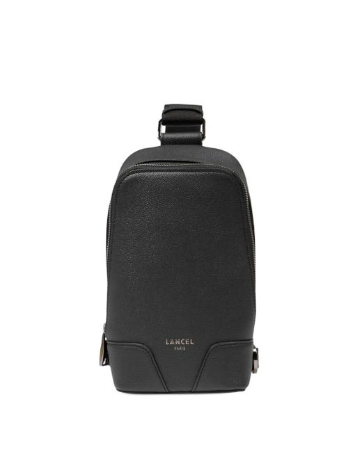 Lancel Black Leather Zip-Fastening Backpack Bag for men
