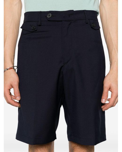 Low Brand Blue Zip-up Tailored Shorts for men