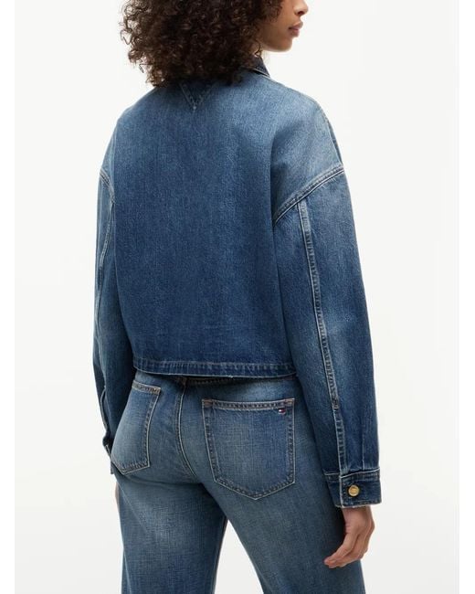 Tommy Hilfiger Blue Cropped Denim Jacket