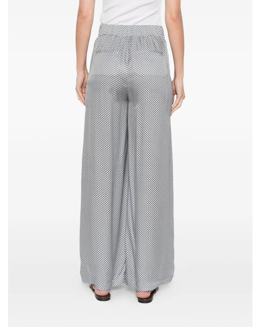 Peserico Gray Patterned Side Stripe Trousers