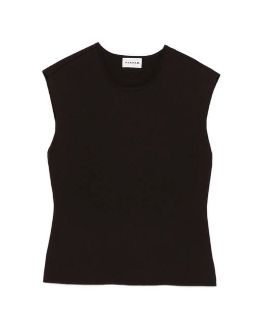 P.A.R.O.S.H. Black Round-Neck Vest