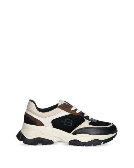 Baldinini White Lace-Up Panelled Sneakers