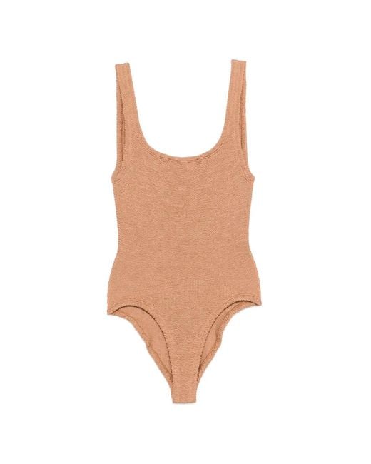 Hunza G White Crinkle-Effect Swimsuit