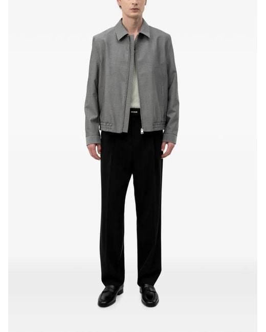 HUGO Gray Zip-Up Elasticated-Hem Jacket for men