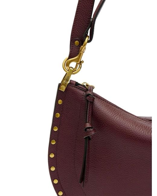 Isabel Marant Brown Oskan Studded Shoulder Bag