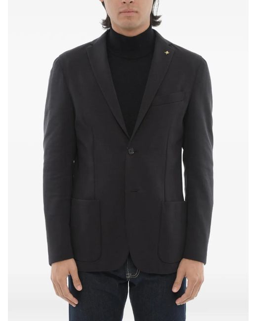 Corneliani Black Single-Breasted Blazer for men