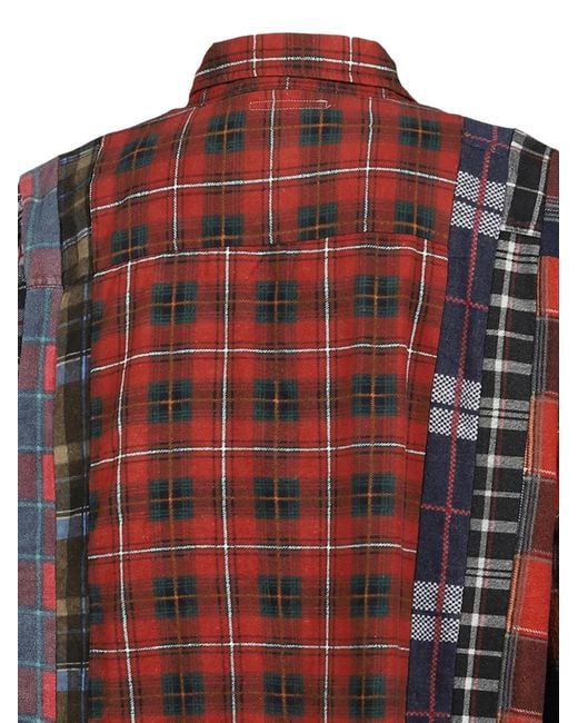 Needles Red Patchwork Shirt for men