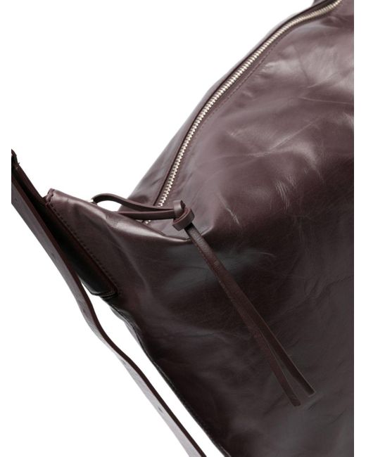 Jil Sander Black Medium Moon Bag In Calf Leather With Front Logo