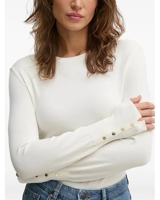 Benetton Blue Button-Embellished Sweater