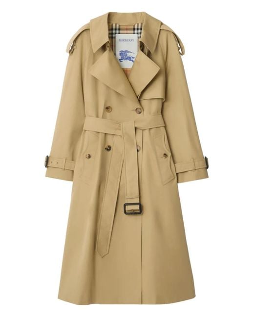 Burberry Natural Fitzrovia Double-Breasted Belted Trench Coat