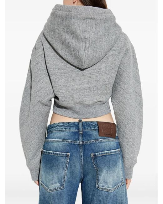 DSquared² Gray Hoodie mit grafischem Print