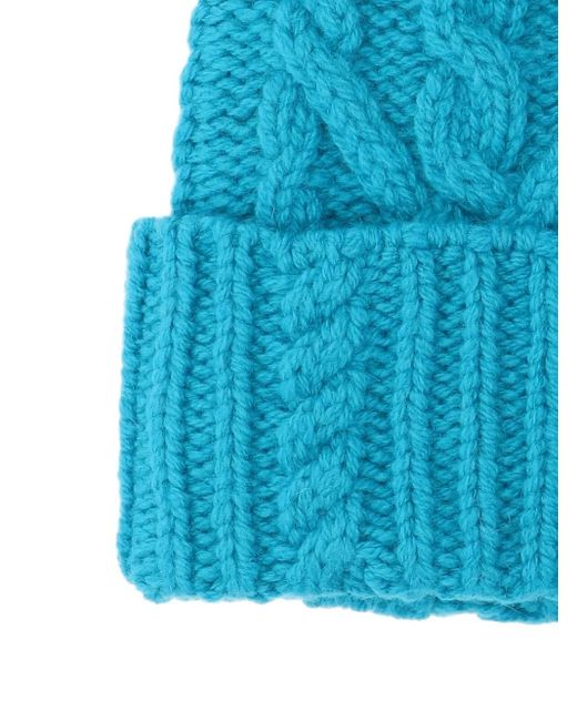 Aspesi Blue Cable-Knit Beanie