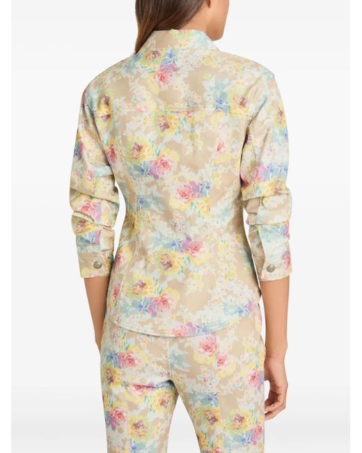 Cinq À Sept White Canyon Ikat Bouquet Denim Jacket