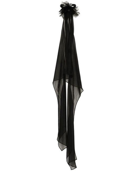Foulard con applicazione a fiori di Dolce & Gabbana in Black