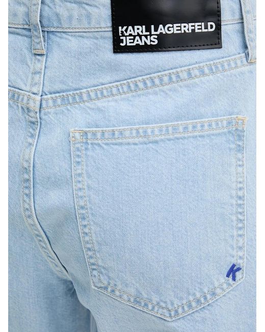 Karl Lagerfeld Blue Logo-Patch Jeans