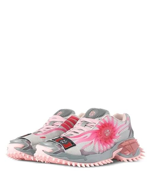 Rombaut Pink Mortal Floral-print Lace-up Sneakers