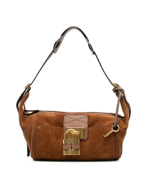 Chloé Brown Sac Porté Épaule Paddington En Daim