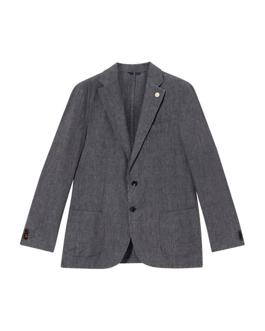 Brooks Brothers Gray Linen Single-Breasted Blazer for men
