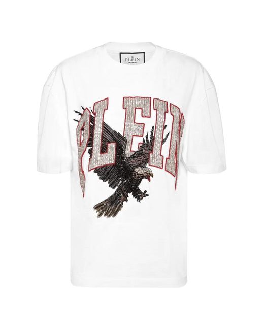 Philipp Plein White Fit T-Shirt Plein Eagle