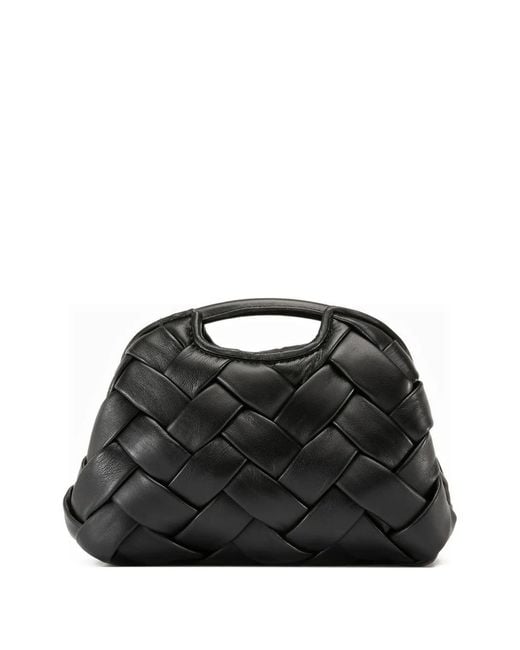 Officine Creative Black Helen Woven Tote Bag