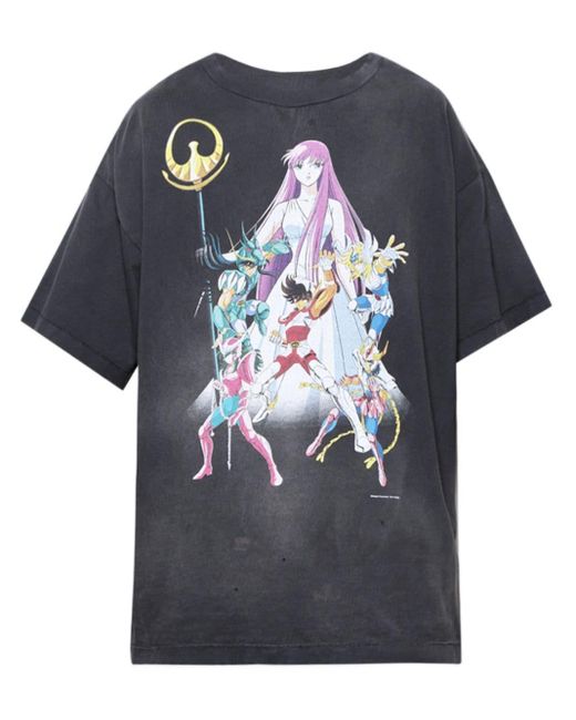 SAINT Mxxxxxx T-Shirt mit Anime-Print in Blue für Herren